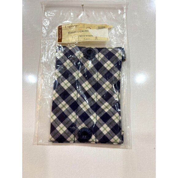 Vintage Retired Longaberger Blue Ribbon Collection Plaid Handle Gripper - Picture 1 of 7